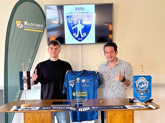 David Gräf und Peter Lehner freuen sich auf die gemeinsame Arbeit beim SV Klöcher Bau Oberwart. | Foto: SV Oberwart/Gerald Schmalzer