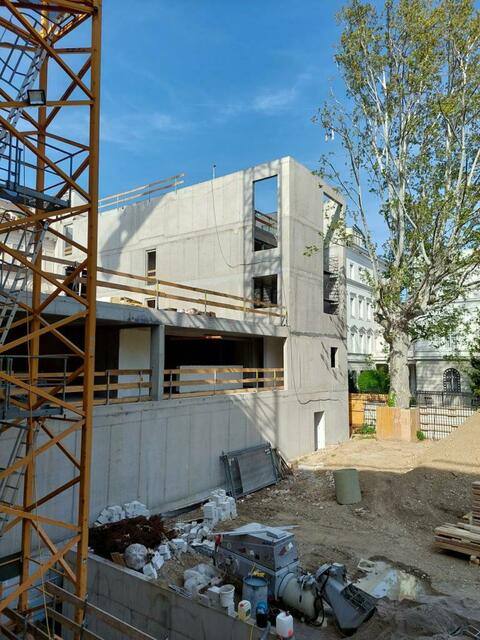 Ein nachhaltiges Energiekonzept soll umgesetzt werden: Heizung mittels Fernwärme der Stadt Wien und Kühlung mittels Kaltwassersatz zur Erzeugung von
Kaltwasser. | Foto: BBR