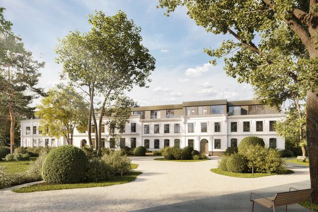 Die Nordfassade des alten Gebäudes wird jetzt umfassend saniert und zum Gesicht des Neubaus "Floriette".  | Foto: The Gentlemen Creatives / Marion Wagner