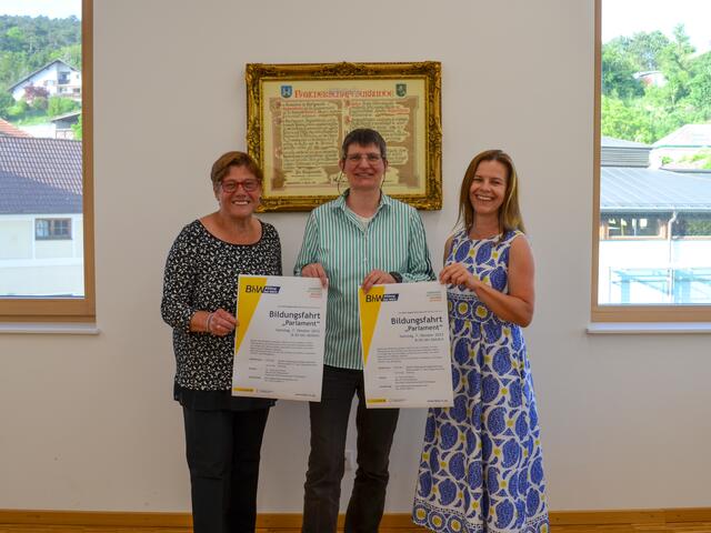 Bürgermeisterin Josefa Geiger, BhW-Obfrau Marianne Wipp, Bildungsgemeinderätin Nicole Kerck | Foto: Marktgemeinde Sieghartskrichen