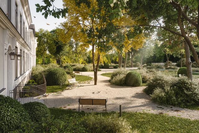 Den Bewohnerinnen und Bewohnern von "Floriette" stehen rund 12.000 Quadratmeter Parkareal zur Verfügung. | Foto: Christian Pichlkastner