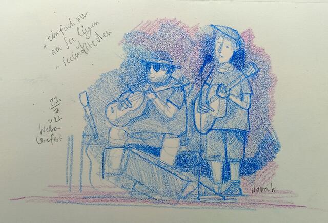 Premiere: Ausstellung Urban Sketching Linz am Welser Lesefest 2023 | Foto: Wolfgang Hauer