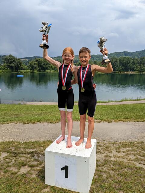 Anna Söser und Jakob Edthofer von der Sportunion Gmunden waren bei der Landesmeisterschaft in ihren Altersklassen erfolgreich. | Foto: Sportunion Gmunden
