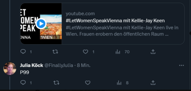 Dieser Kommentar von Julia Köck war nur kurz online – sorgte aber für große Aufregung. | Foto: Twitter