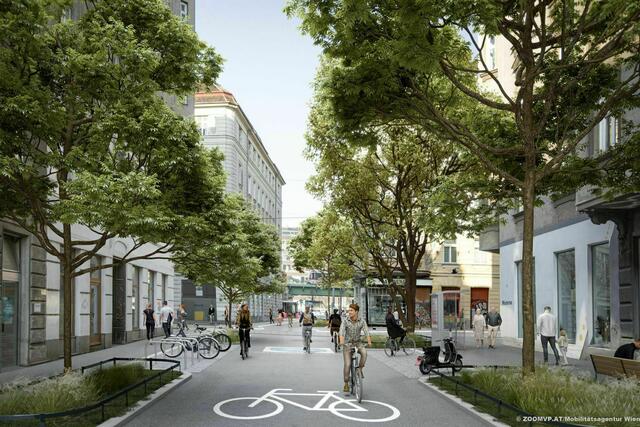 Die Pfeilgasse soll zur Fahrradstraße werden. | Foto: zoommvp.at/Mobilitätsagentur Wien