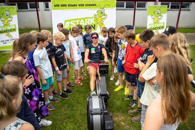 Olympia-Bronzemedaillengewinnerin Magdalena Lobnig in Griffen – Kinder für Bewegung begeistern, Talente fördern. | Foto: GEPA pictures/Sport­hilfe