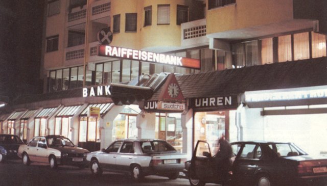 Das neue Raiffeisen-Gebäude in Güssing wurde 1991 eröffnet.