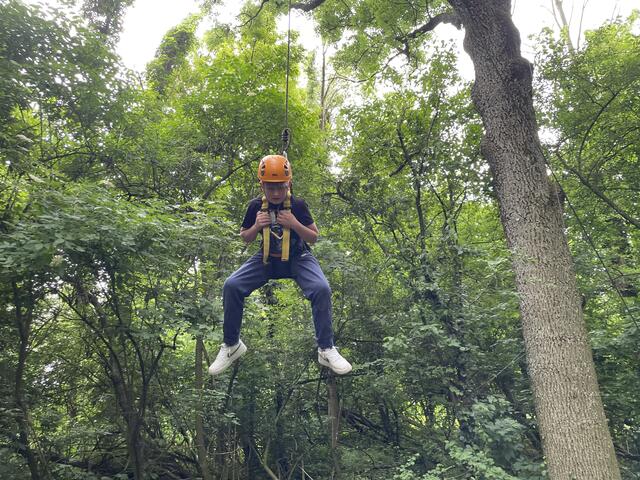Gut gesichert kann auch nichts passieren wenn man einmal daneben steigt. | Foto: Martina Schweller