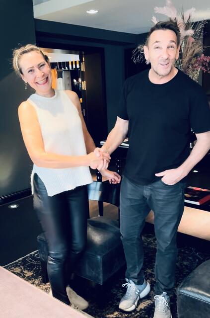 Nadja Schilling mit Mark Keller beim Interview in Frankfurt am Main. | Foto: Nadja Schilling