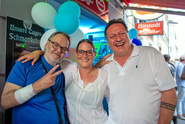 Regionaut Roland Pössenbacher mit Musikerin Bojana und Ex-Fußball Profi Mario Pihorner.