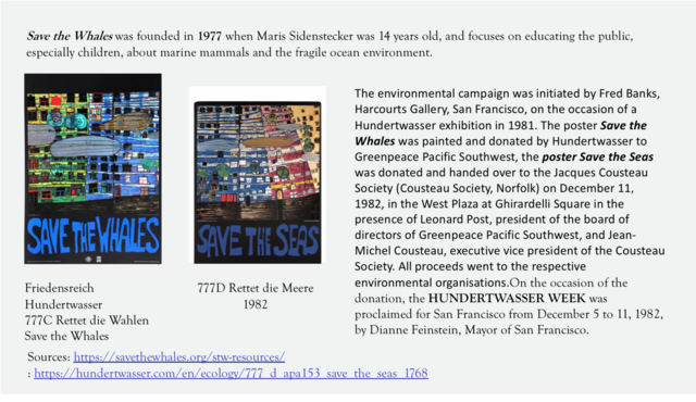 Slied, ppt, Hundertwasser "save the Whales", "save the seas" | Foto: Tatjana Christelbauer