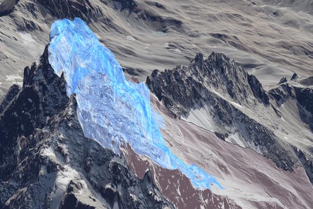 Weitere Visualisierungen des Südgipfels des Fluchthorns nach den Messungen mittels Laser-Scanning.