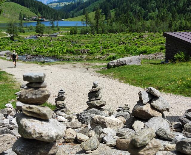 Am Rückweg fotografiere ich noch einmal die Steinmanderl... | Foto: I.Wozonig