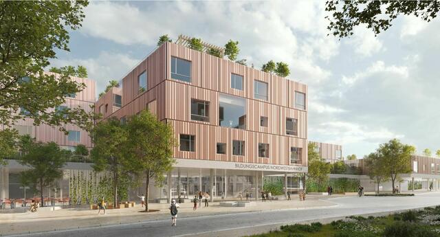 Neuer Bildungscampus am Nordwestbahnhof Das Siegerprojekt sieht natürlichen Baumaterialien, eine Begrünung und viel Freiraum vor. | Foto: PID/Fürthner