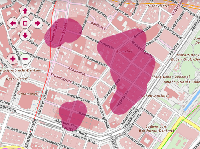 Mehrere Teile des Schubert- und Kärntner Rings und der Kärntner Straße saßen im Dunkeln: Bereits zum 3. Mal innerhalb eines Tages gingen in Wien die Lichter aus.  | Foto: Screenshot Wiener Netze