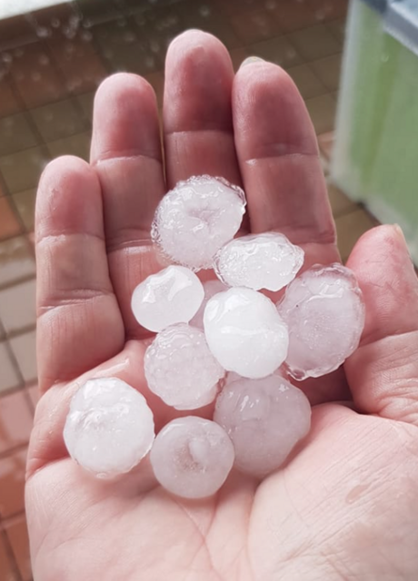 Diese Hagelkörner gingen in Spittal nieder. | Foto: Privat