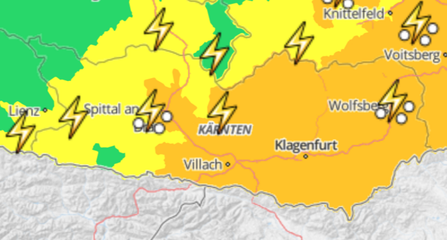 So warnte Geospehre Freitagmittag. | Foto: Geosphere