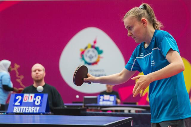 Tischtennisspielerin Stefanie Heinzle ist seit 2010 Teil des Special-Olympics-Teams. | Foto: GEPA/Special Olympics Österreich