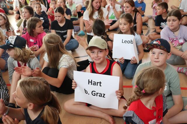 Aus dem Bezirk nahmen Kindergemeinderäte aus Fernitz-Mellach, Hart , Feldkirchen und Raaba-Grambach am Kindergipfel teil.  | Foto: Edith Ertl