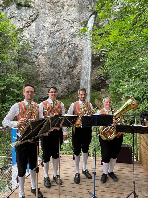 Das Quartett des Musikvereins Möchling-Klopeiner See umrahmte die Eröffnungsfeier musikalisch. | Foto: RegionalMedien