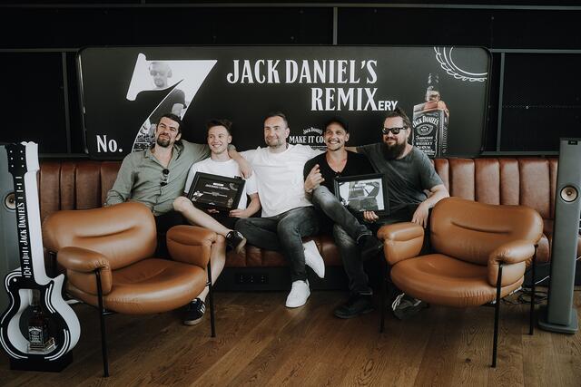 Jack Daniel’s Remixery – Die Gewinner stehen fest; vlnr. Tube, Maximilian Kopp, DJ Modul Kollektiv, Michael Ubillus, Berger | Foto: Himmelhoch PR