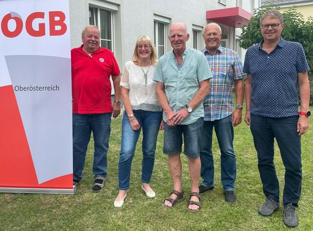 V. l.: Gerhard Köstlinger, Christine Weissenberger, Erwin Ertl, Walter Doppler und der Vorsitzende Josef Parzer. | Foto: ÖGB