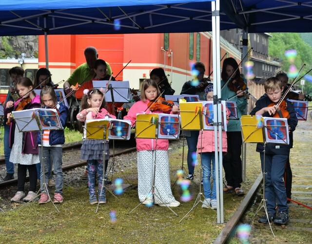 Themenfahrt "Sommerkonzert" der Erzbergbahn mit der Musikschule Leoben. | Foto: WAFO