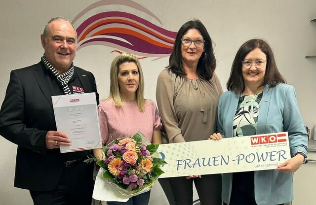 Regionalstellenobmann Robert Frank, Tanja Doser, FiW Bezirksvorsitzende Bianca Hartmann-Waba und FiW Geschäftsfürerin Charlotte Jautz | Foto: WKB