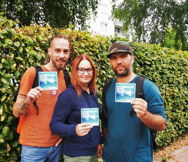 Alfred Haslinger, Astrid Immler, Vladimir Móset (v. li.).  | Foto: Streetwork Steyr