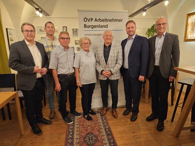 Markus Ulram, Wolfgang Gisch, Helmut Wachtler, Ingeborg Berger, Gerald Handig, Christian Sagartz und Friedrich Mannsberger | Foto: Volkspartei Burgenland