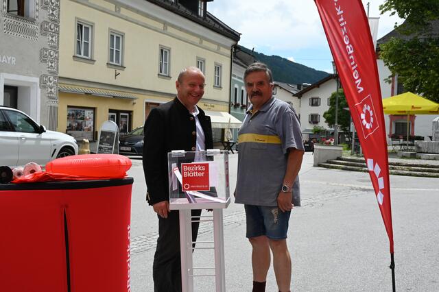 Bürgermeister Herbert Eßl und Johann Lüftenegger. | Foto: Peter Bolha