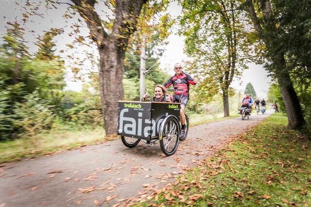 Auch ein Lastenfahrrad kann in der Gemeinde ausgeliehen werden. Das Radverkehrskonzept soll den Fahrradverkehr in Trofaiach fördern.  | Foto: Stadt Trofaiach