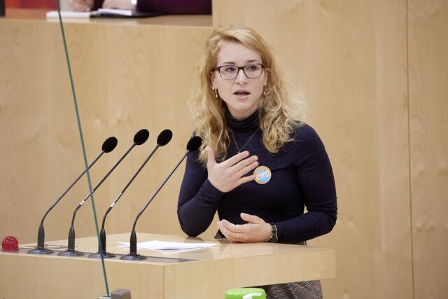 Die neue SPÖ-Vizeklubchefin Eva-Maria Holzleitner nahm am Mittwochabend zu Bablers Parteiprogramm Stellung. | Foto: Parlamentsdirektion/Thomas Topf