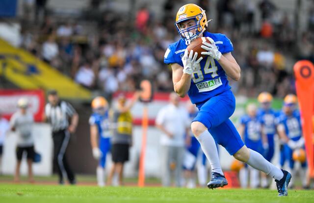 Die Graz Giants startet mit einem Auswärtsspiel bei den Danube Dragons in die Playoffs.  | Foto: GEPA