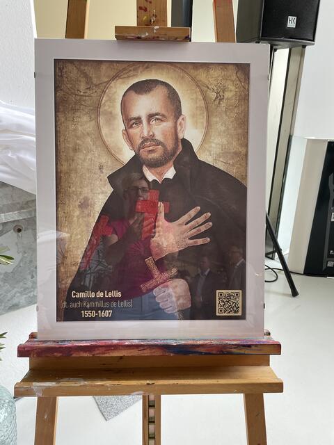 Das Bild des Heiligen Camillus von Lelis, der Schutzpatron der Gesundheitsbranche