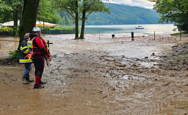 So sah es Samstag im Bereich des Strandbades Döbriach am Millstätter See aus. | Foto: Wasserrettung Ferndorf