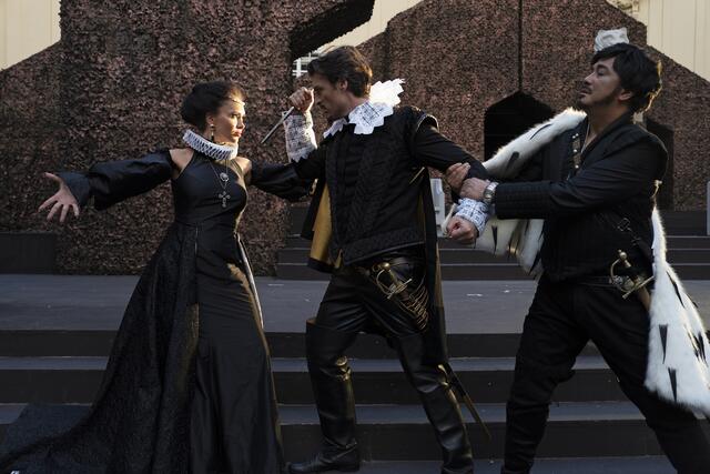 Eboli (Margarita Gritskova), Marquis von Posa (Thomas Weinhappel), Don Carlo (Arthur Espiritu) | Foto: operklosterneuburg 2023/Lukas Beck