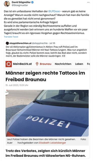 Kommentar von David Stögmüller. | Foto: Screenshot/Twitter