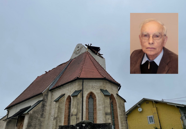 "Der Kirchturm ist fast komplett weggerissen, außerdem fehlen Ziegel am Kirchendach", so schildert Pfarrer Johann Skuk die Zerstörung der Filialkirche St. Marxen... | Foto: MeinBezirk.at/Screenshot Katholische Kirche Kärnten