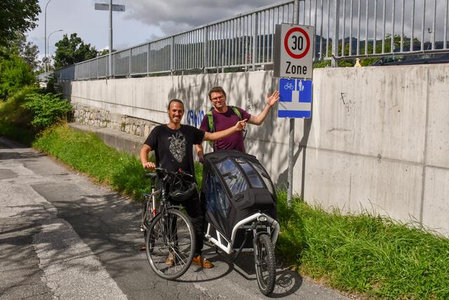 Verkehrsreferent Stadtrat Sascha Jabali Adeh und Andreas Zobl, Radbeauftragter der Stadt Villach | Foto: Stadt Villach/Andreas Jandl