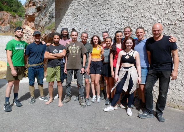 Das Team vor Probebeginn. | Foto: Steinbruch Winzendorf