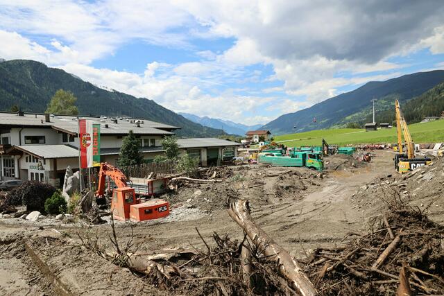 Unwetter im Oberpinzgau, regenfälle, Gewitter, Starkregen, Aufräumarbeiten, Unwetter Hollersbach Ortsteil Grubing | Foto: Land Salzburg/Neumayr