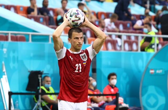 Bei ÖFB-Spieler Stefan Lainer wurde Lymphknotenkrebs diagnostiziert. Foto von einem Spiel in Bucharest 2021. | Foto: Shutterstock