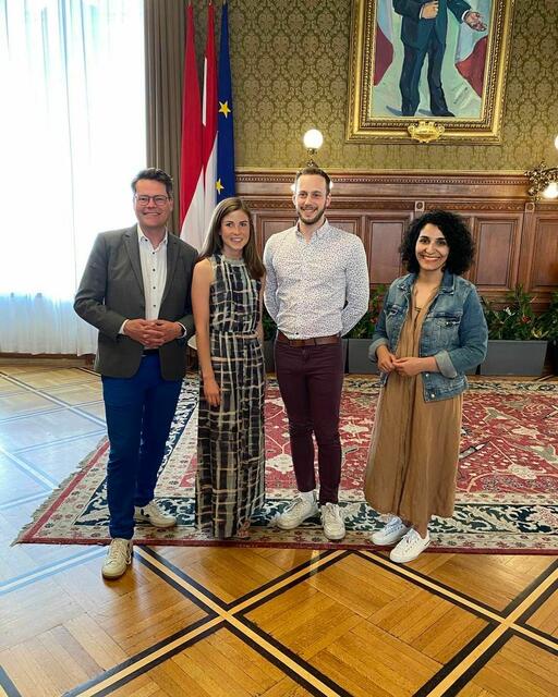 Von links nach rechts: Stadtrat Jürgen Czernohorszky, Anna Milian (beide SPÖ), Raphael Höbart (Grüne) und Saya Ahmad (SPÖ). | Foto: BV9