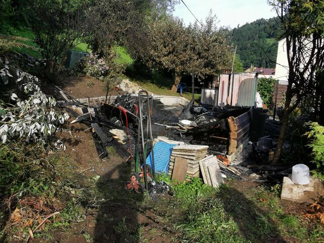 Eine Gartenhütte in Frantschach brannte völlig nieder. | Foto: Bachhiesl