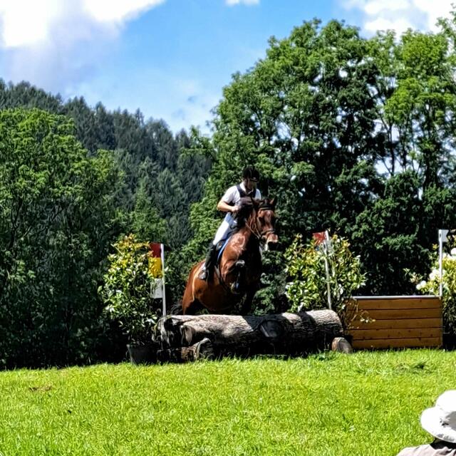 Leitner Gerhard im Geländeparkour.