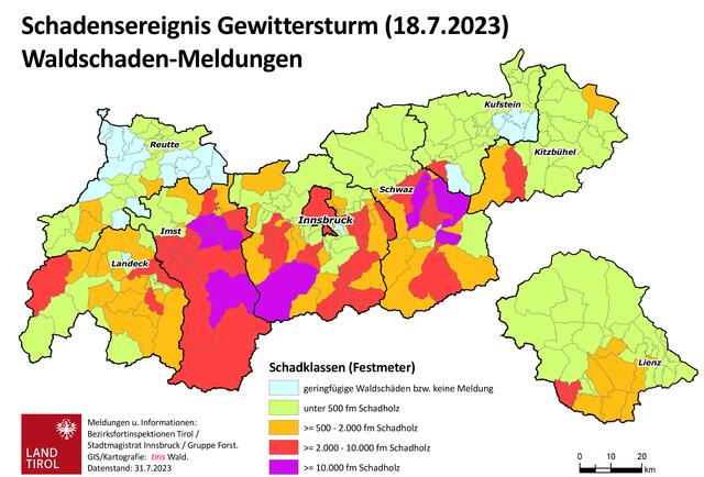 Die Sturmschäden in Tirol. | Foto: Land Tirol