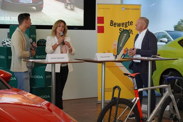 Florian Gschaider und Manuela Stöckl stellen sich dem lustigen Benfits-Rennen, bei dem der Erlös an "Wings-for-Life" gespendet wird. | Foto: Petra Huber