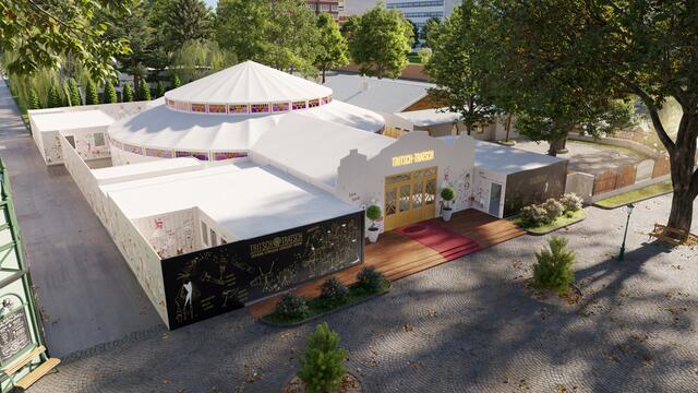 Neue Attraktion "Tritsch-Tratsch": In einem großen Spiegelzelt wird ab Oktober 2023 im Wiener Prater zu Johann Strauss-Konzertshows  geladen. | Foto: Tritsch-Tratsch (Rendering)