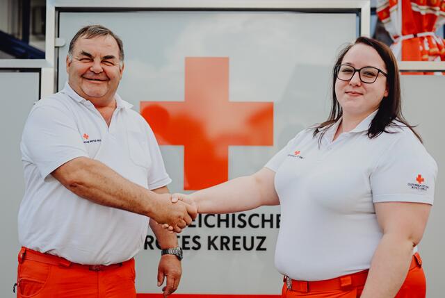 Hannes Wiesinger, Sabrina Freinschlag | Foto: ÖRK/LV OÖ/Bezirksstelle Freistadt